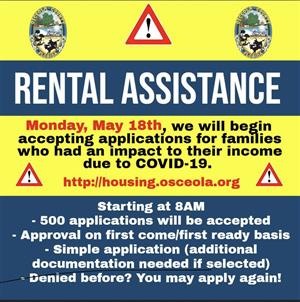 Rental Assistance Flyer for those affected by Covid-19 